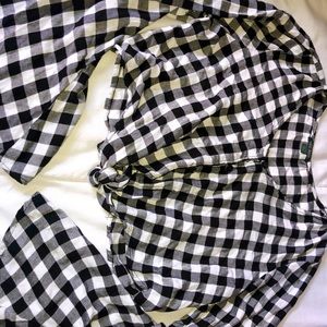 flared plaid crop top